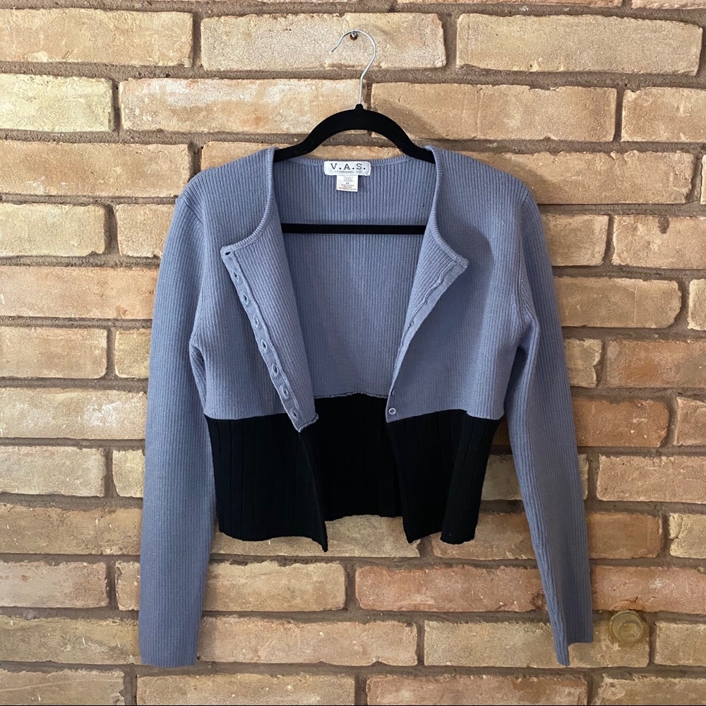 Vintage VAS colorblock cropped cardigan - Picture 2 of 6